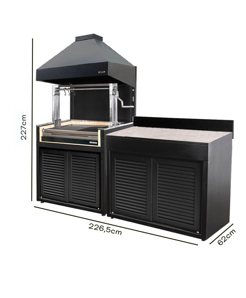 Parrilla Carbón 1065 + Módulo 1200