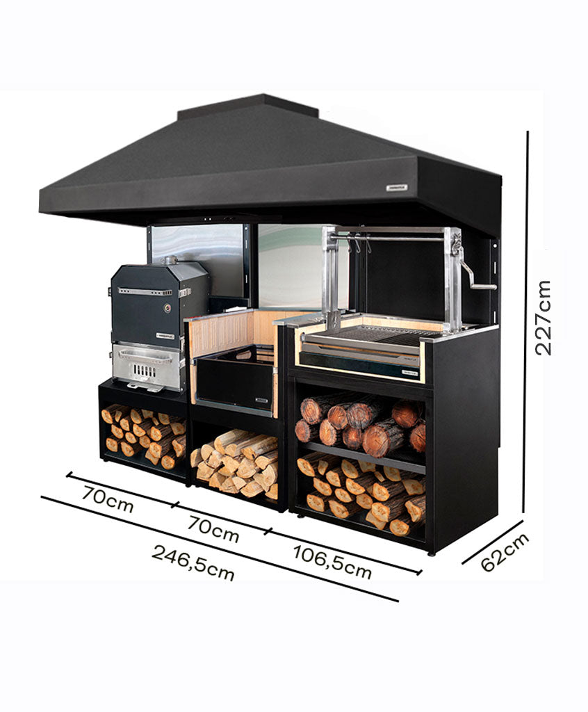 Módulo Brasero + Parrilla Carbón + Horno