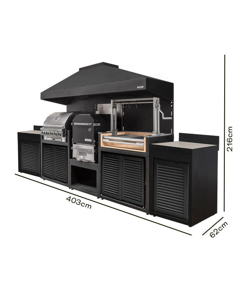 Parrilla Carbón y Módulo Gas 1065+ Horno+ Doble Módulo 600
