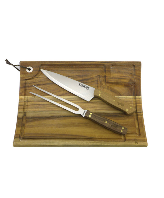 Set Tabla + Cuchillo y Tenedor