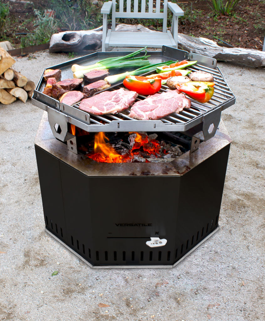 Fogón LLAIMA BLACK - Parrilla + Plancha