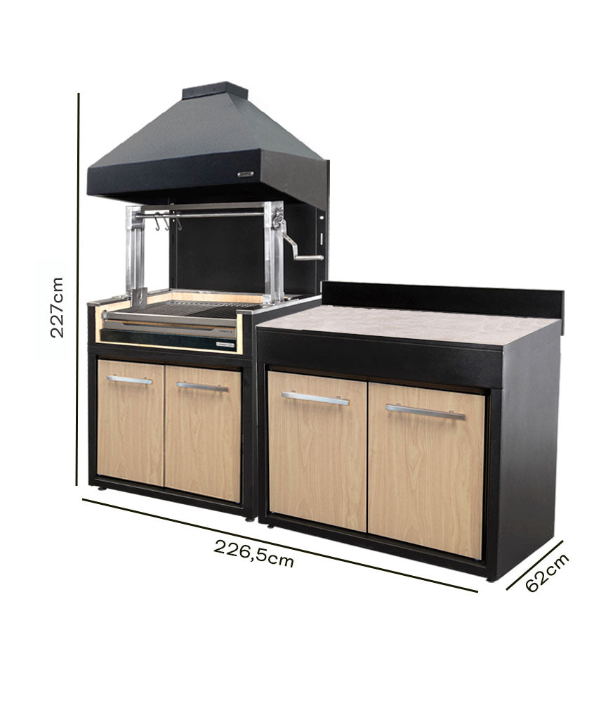 Parrilla Carbón 1065 + Módulo 1200
