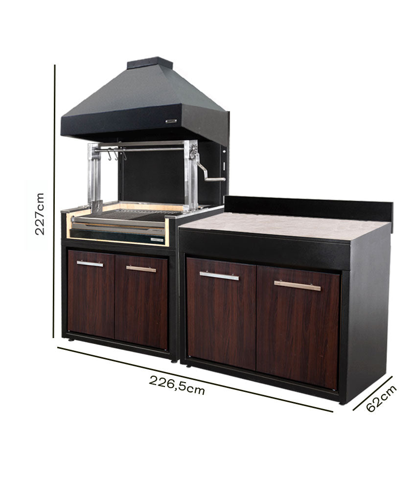 Parrilla Carbón 1065 + Módulo 1200