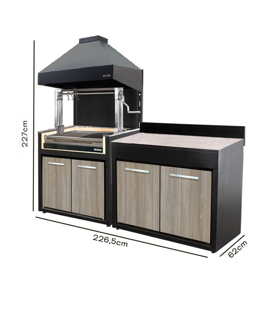 Parrilla Carbón 1065 + Módulo 1200