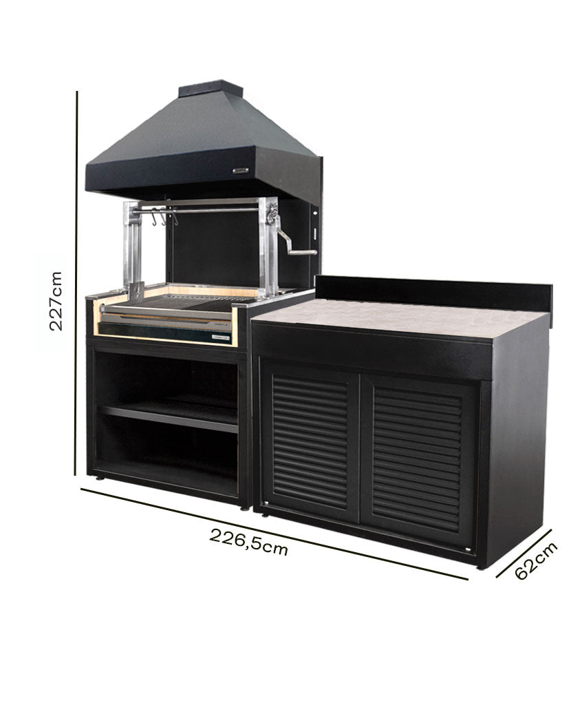 Parrilla Carbón 1065 + Módulo 1200