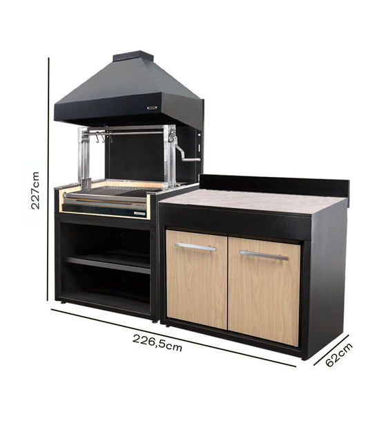 Parrilla Carbón 1065 + Módulo 1200