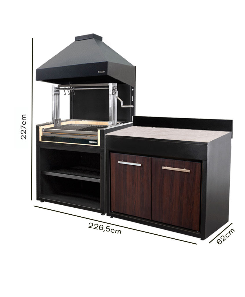Parrilla Carbón 1065 + Módulo 1200