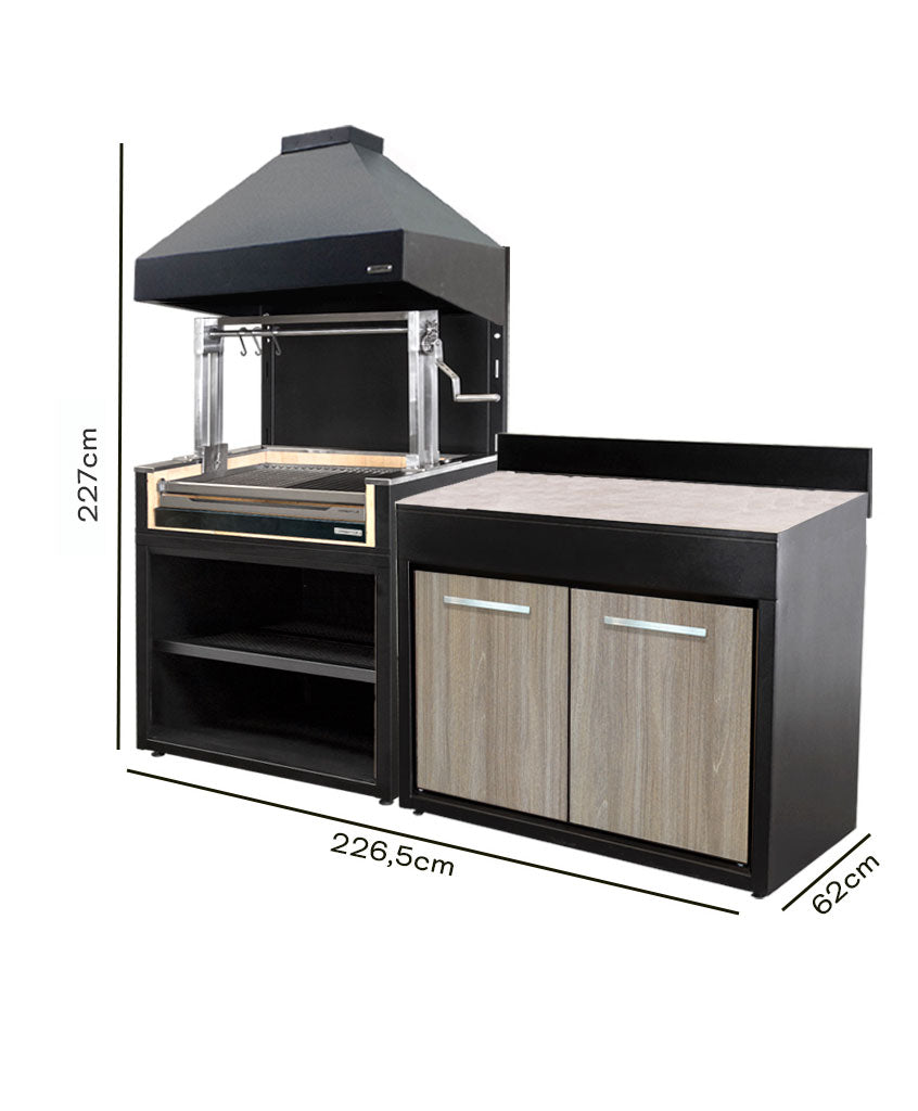 Parrilla Carbón 1065 + Módulo 1200