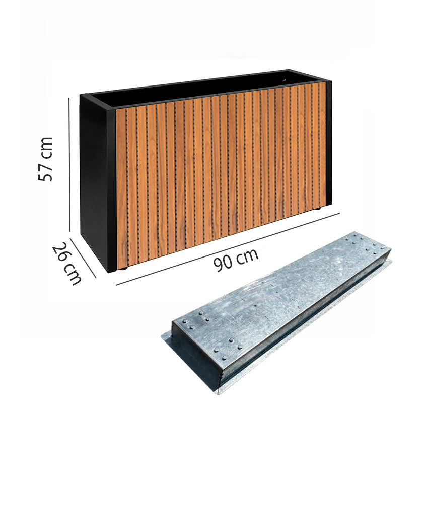 Pack Jardinera Slim 57 (Wall Panel) + Base Móvil