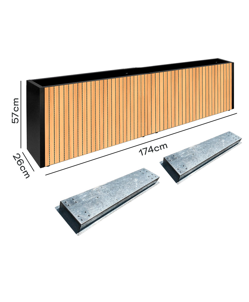 Pack Jardinera Slim 57 (Wall Panel) + Base Móvil