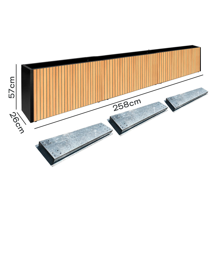 Pack Jardinera Slim 57 (Wall Panel) + Base Móvil