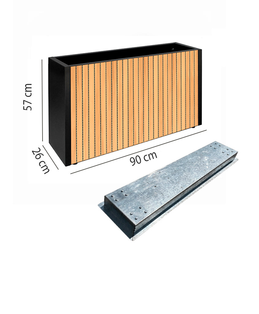 Pack Jardinera Slim 57 (Wall Panel) + Base Móvil