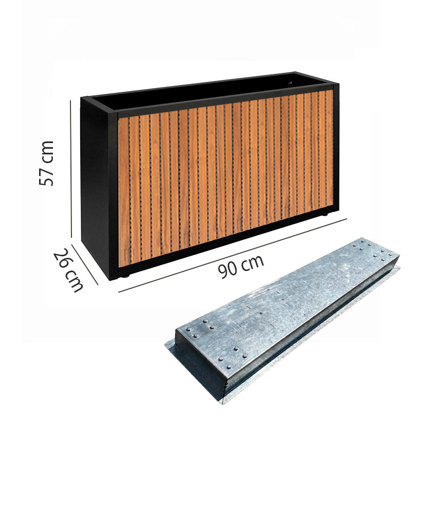 Pack Jardinera Slim 57 (Wall Panel) + Base Móvil