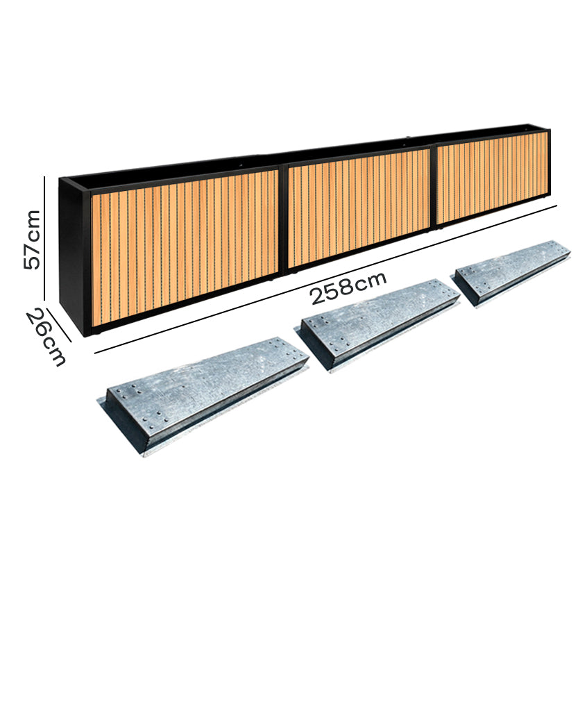Pack Jardinera Slim 57 (Wall Panel) + Base Móvil