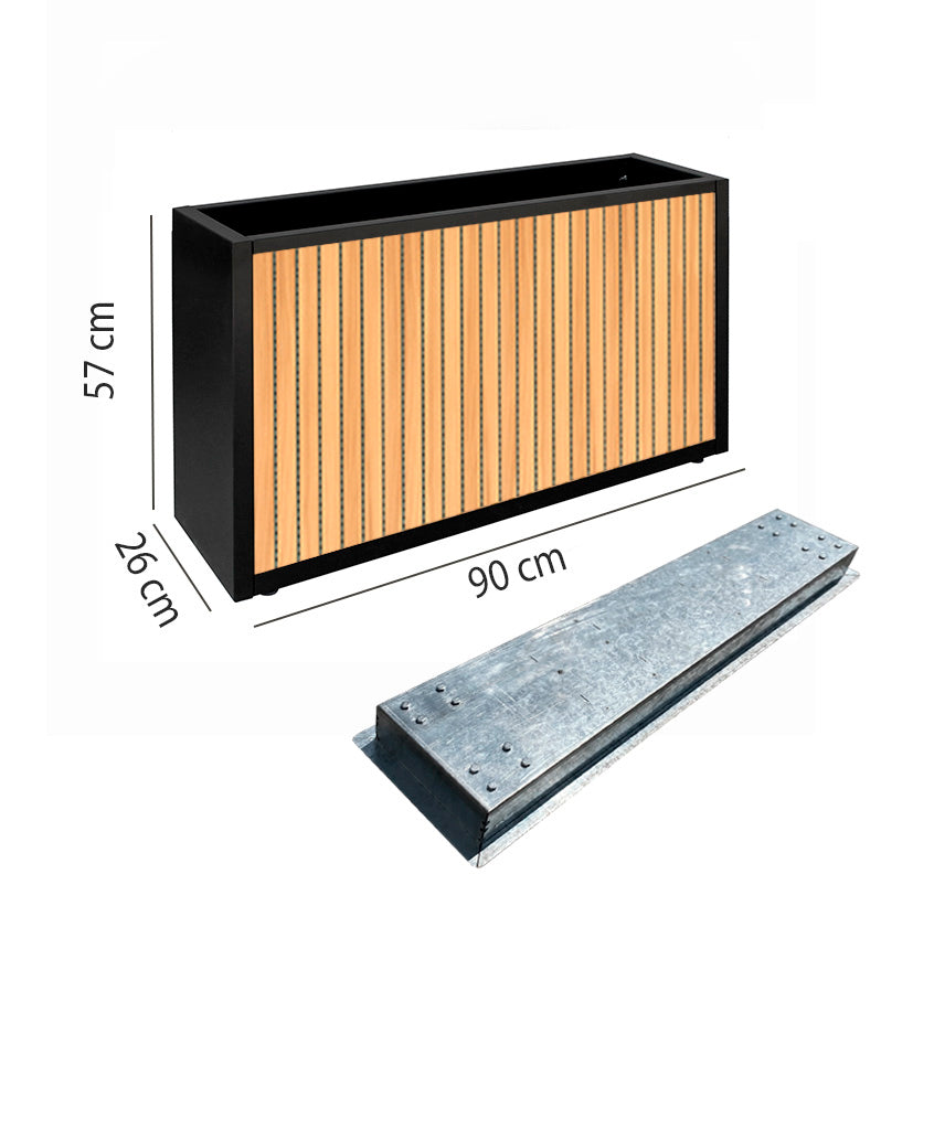 Pack Jardinera Slim 57 (Wall Panel) + Base Móvil