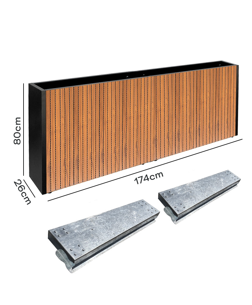 Pack Jardinera Slim 80 (Wall Panel) + Base Móvil