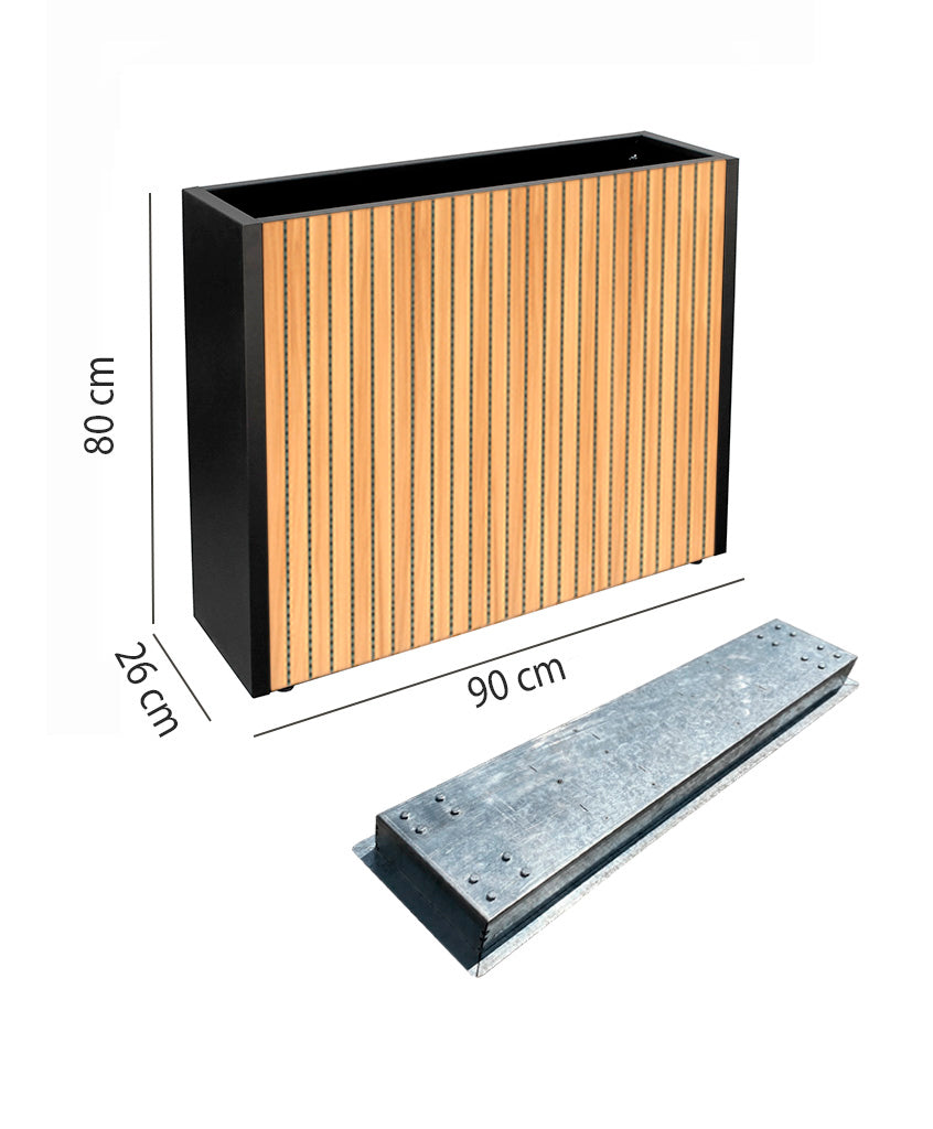 Pack Jardinera Slim 80 (Wall Panel) + Base Móvil