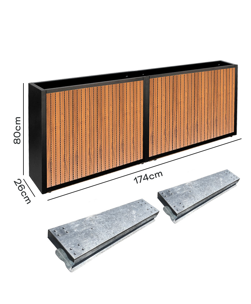 Pack Jardinera Slim 80 (Wall Panel) + Base Móvil