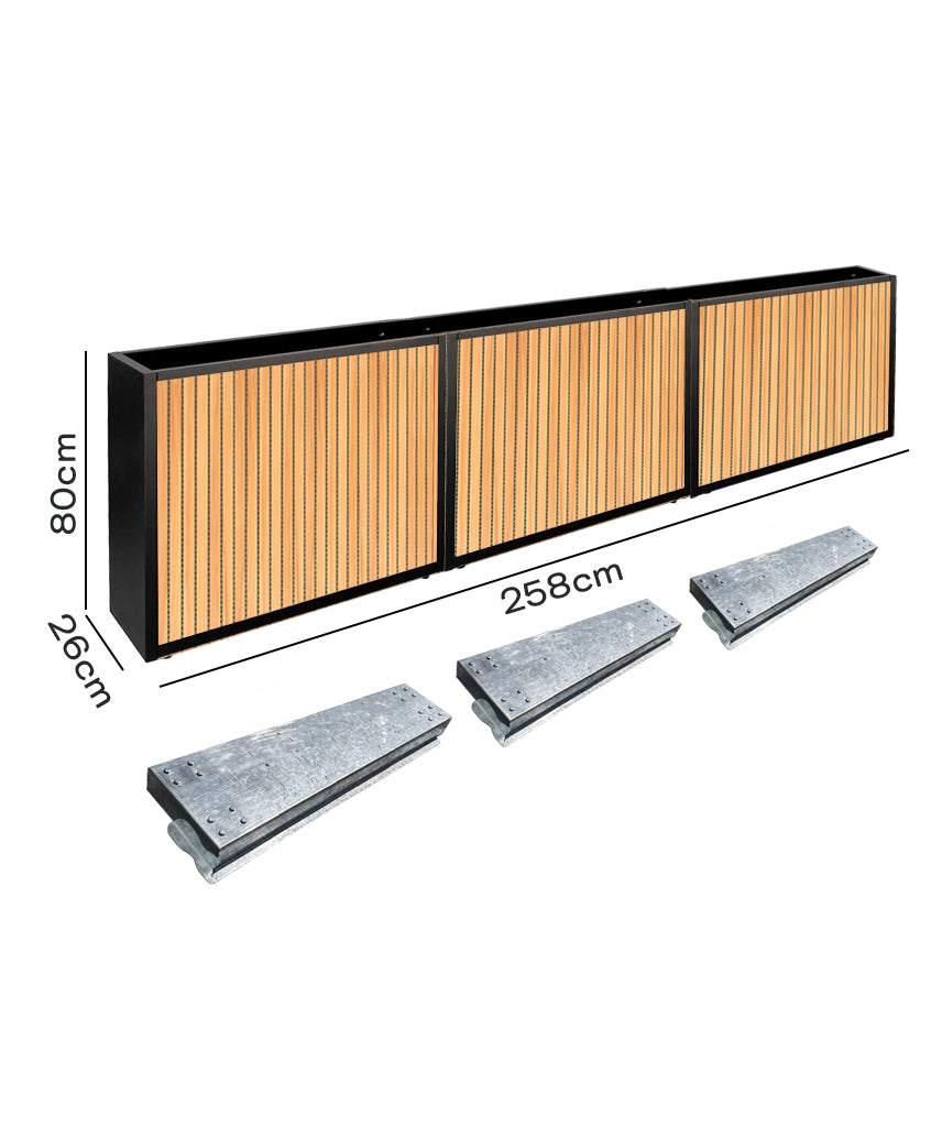 Pack Jardinera Slim 80 (Wall Panel) + Base Móvil