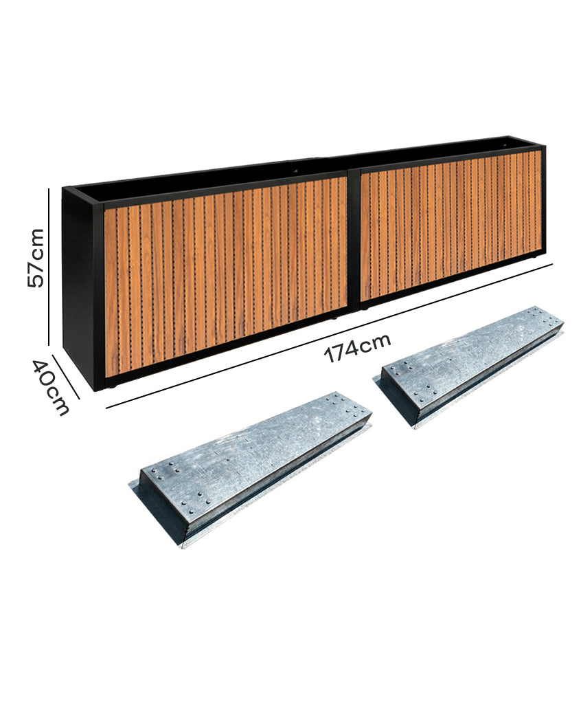 Pack Jardinera 57 (Wall Panel) + Base Móvil