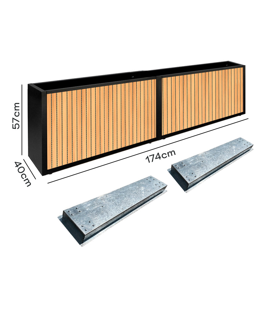 Pack Jardinera 57 (Wall Panel) + Base Móvil
