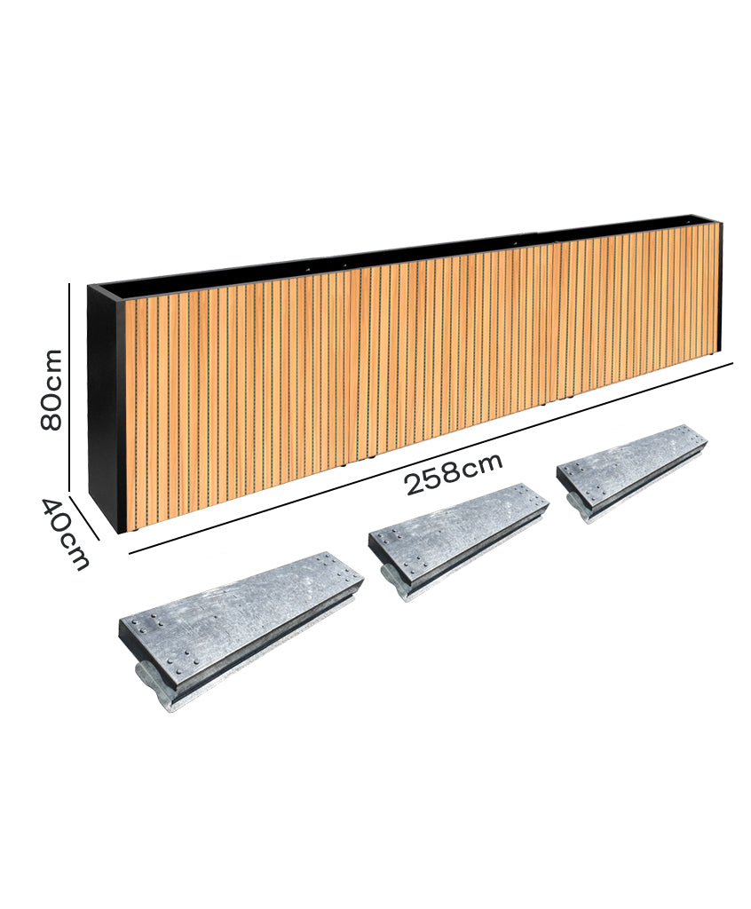 Pack Jardinera 80 (Wall Panel) + Base Móvil