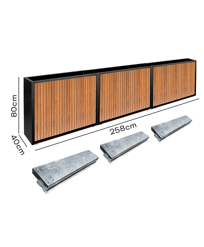 Pack Jardinera 80 (Wall Panel) + Base Móvil