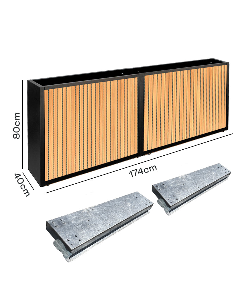 Pack Jardinera 80 (Wall Panel) + Base Móvil
