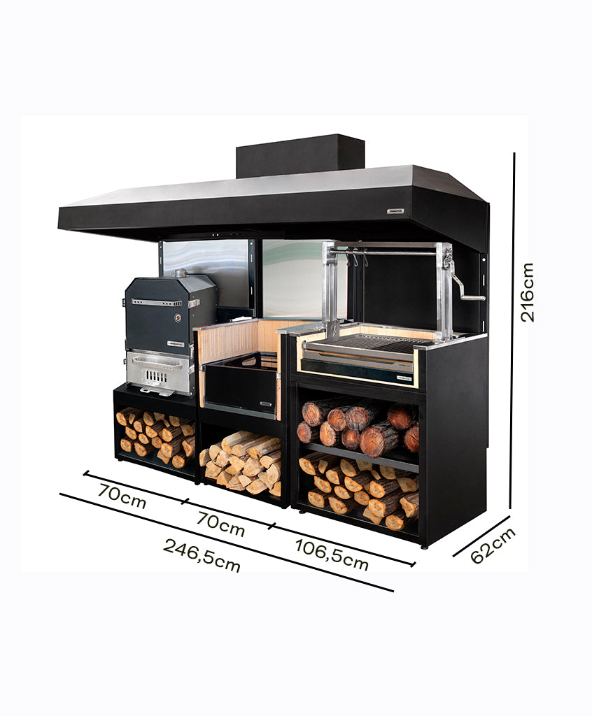 Módulo Brasero + Parrilla Carbón + Horno (Sale)