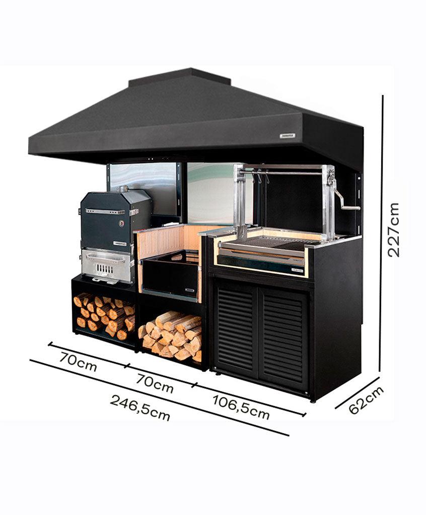 Módulo Brasero + Parrilla Carbón + Horno