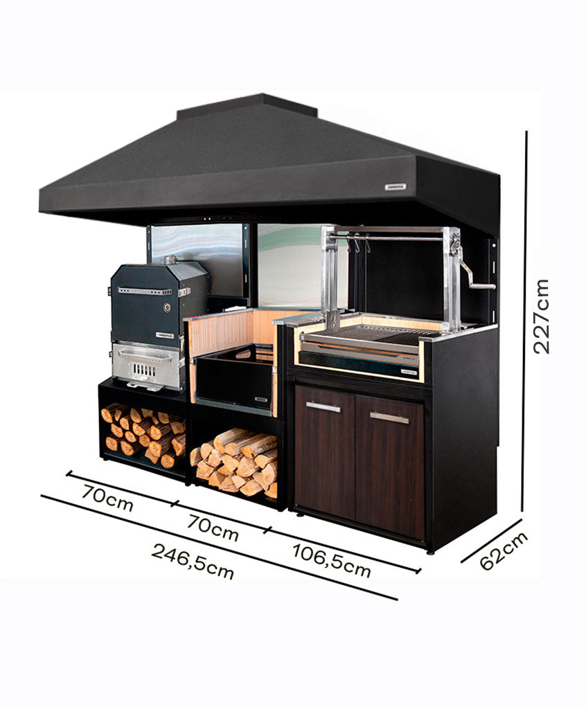 Módulo Brasero + Parrilla Carbón + Horno