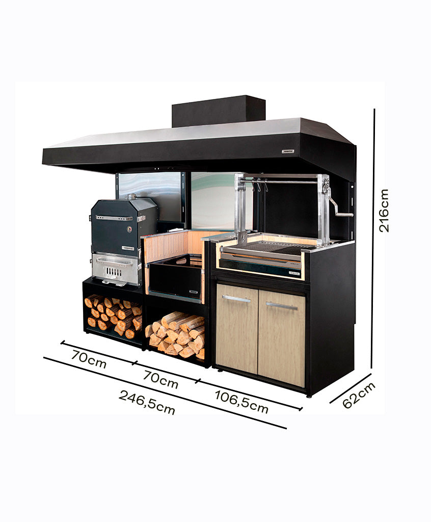 Módulo Brasero + Parrilla Carbón + Horno (Sale)