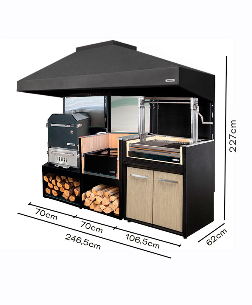 Módulo Brasero + Parrilla Carbón + Horno