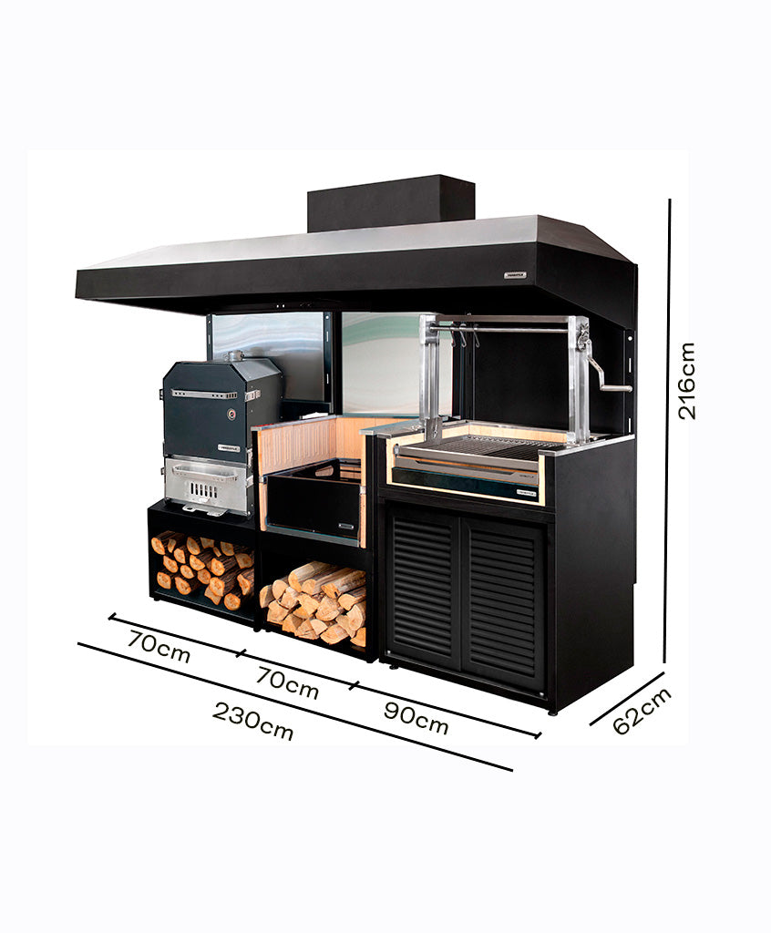 Módulo Brasero + Parrilla Carbón + Horno (Sale)