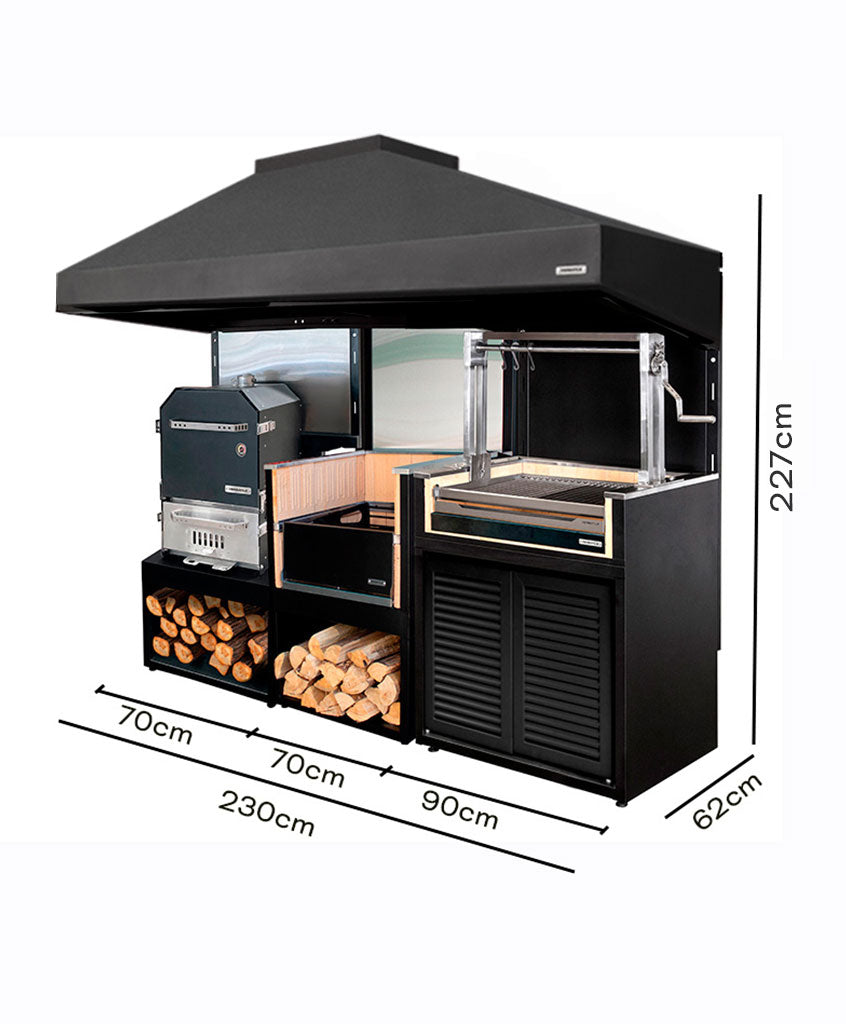 Módulo Brasero + Parrilla Carbón + Horno