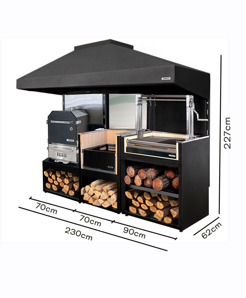 Módulo Brasero + Parrilla Carbón + Horno