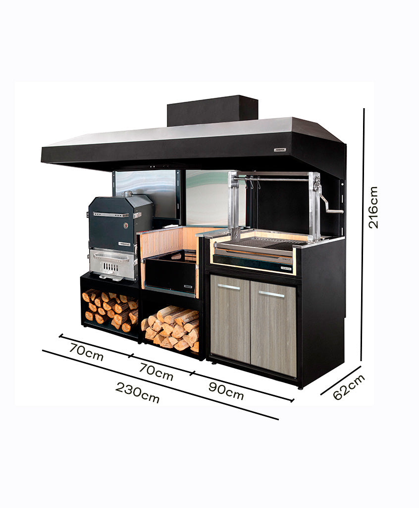 Módulo Brasero + Parrilla Carbón + Horno (Sale)