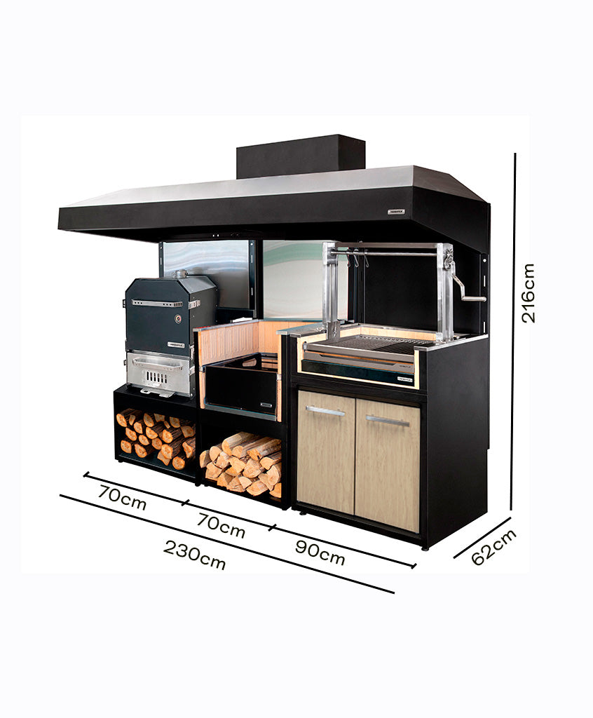 Módulo Brasero + Parrilla Carbón + Horno (Sale)