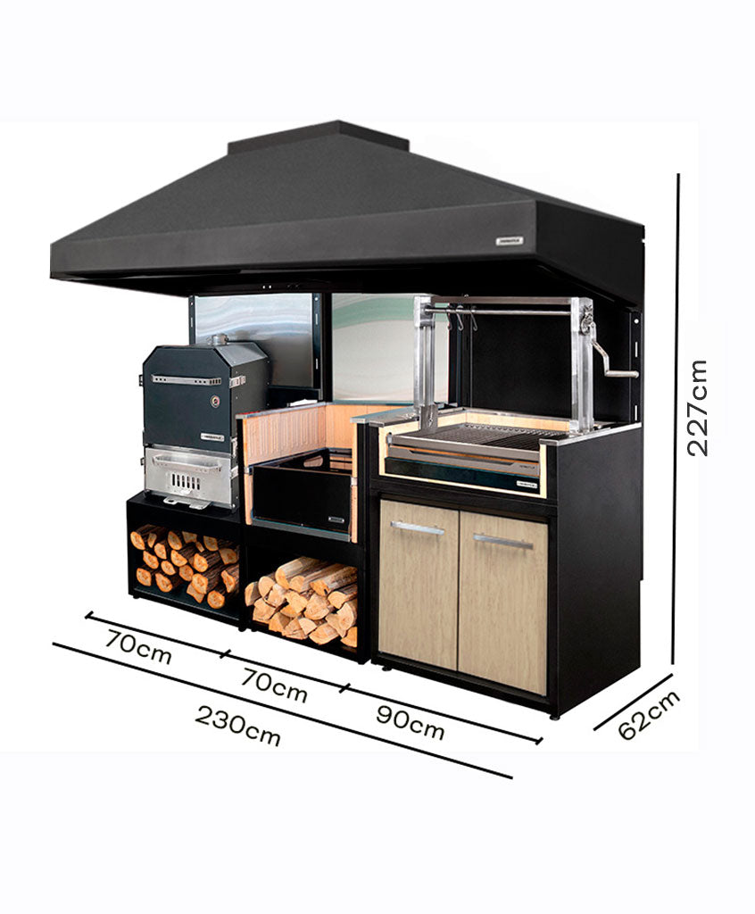 Módulo Brasero + Parrilla Carbón + Horno