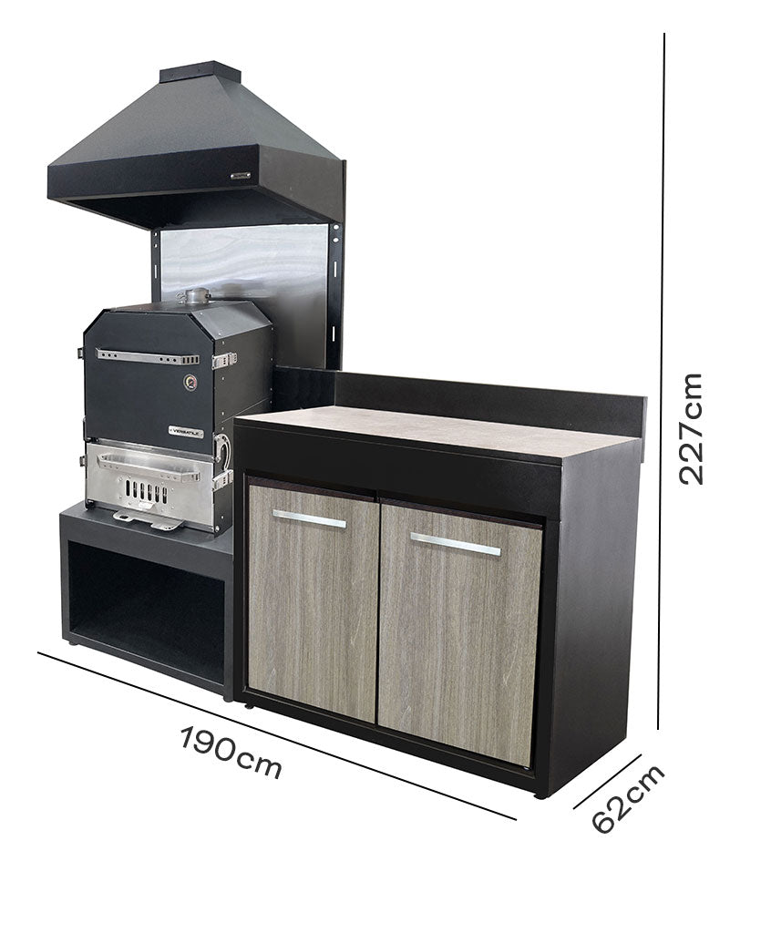 Módulo con  Horno + Módulo Base 1200 y opcional Lavacopas