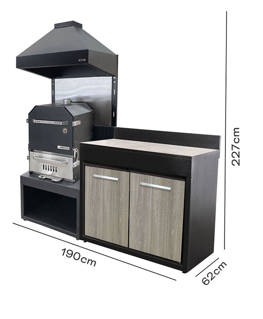 Módulo con  Horno + Módulo Base 1200 y opcional Lavacopas