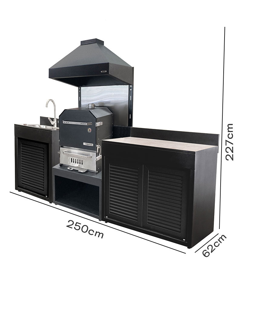 Módulo con  Horno + Módulo Base 1200 y opcional Lavacopas