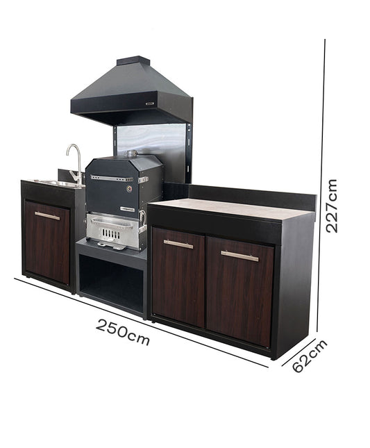 Módulo con  Horno + Módulo Base 1200 y opcional Lavacopas