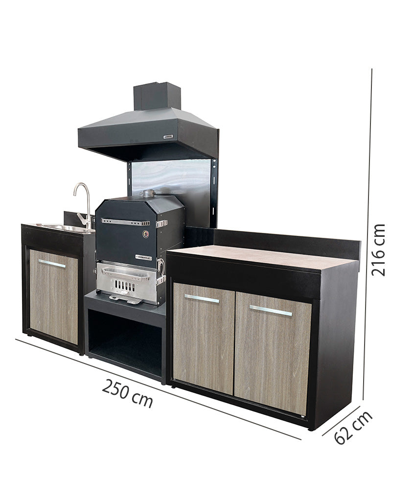 Módulo con  Horno + Módulo Base 1200 y opcional Lavacopas