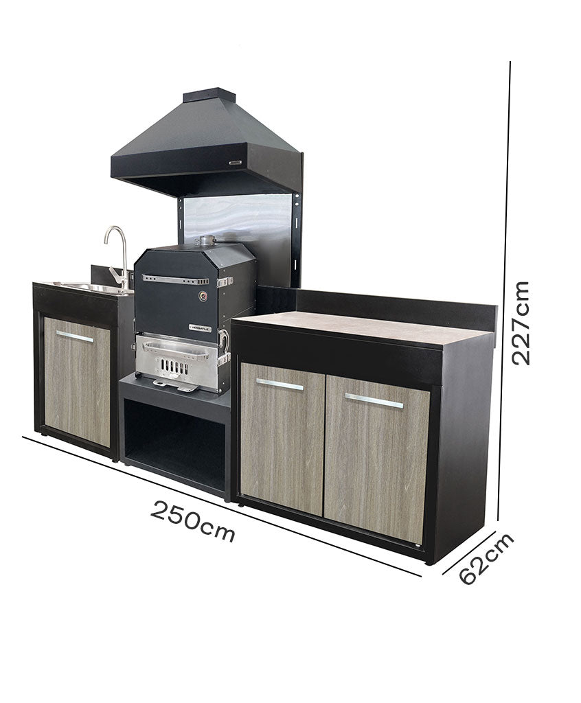 Módulo con  Horno + Módulo Base 1200 y opcional Lavacopas