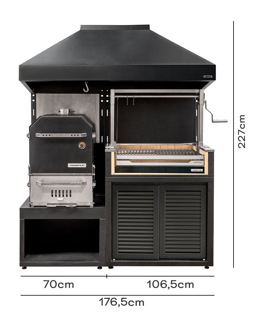 Parrilla Carbón + Horno Multifunción