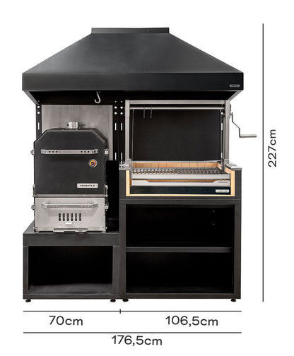 Parrilla Carbón + Horno Multifunción