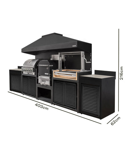 Parrilla Carbón y Módulo Gas 1065+ Horno+ Doble Módulo  600