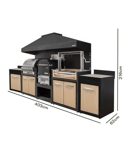 Parrilla Carbón y Módulo Gas 1065+ Horno+ Doble Módulo  600