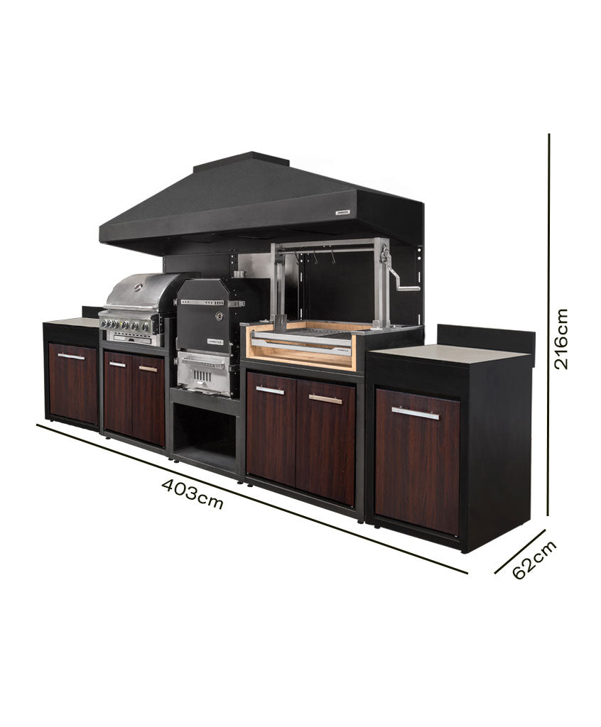 Parrilla Carbón y Módulo Gas 1065+ Horno+ Doble Módulo  600